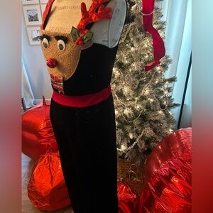 No Boundaries Black Reindeer Jumpsuit